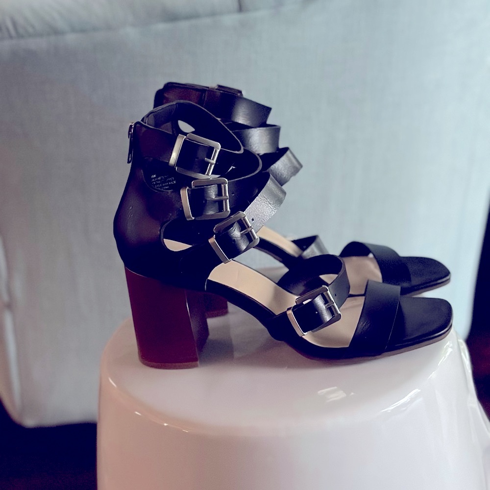 Nine West Strappy Gladiator Sandals 3” Block Heels 9.5
